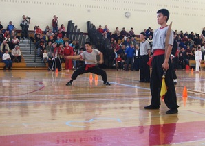 Kung fu training demonstration