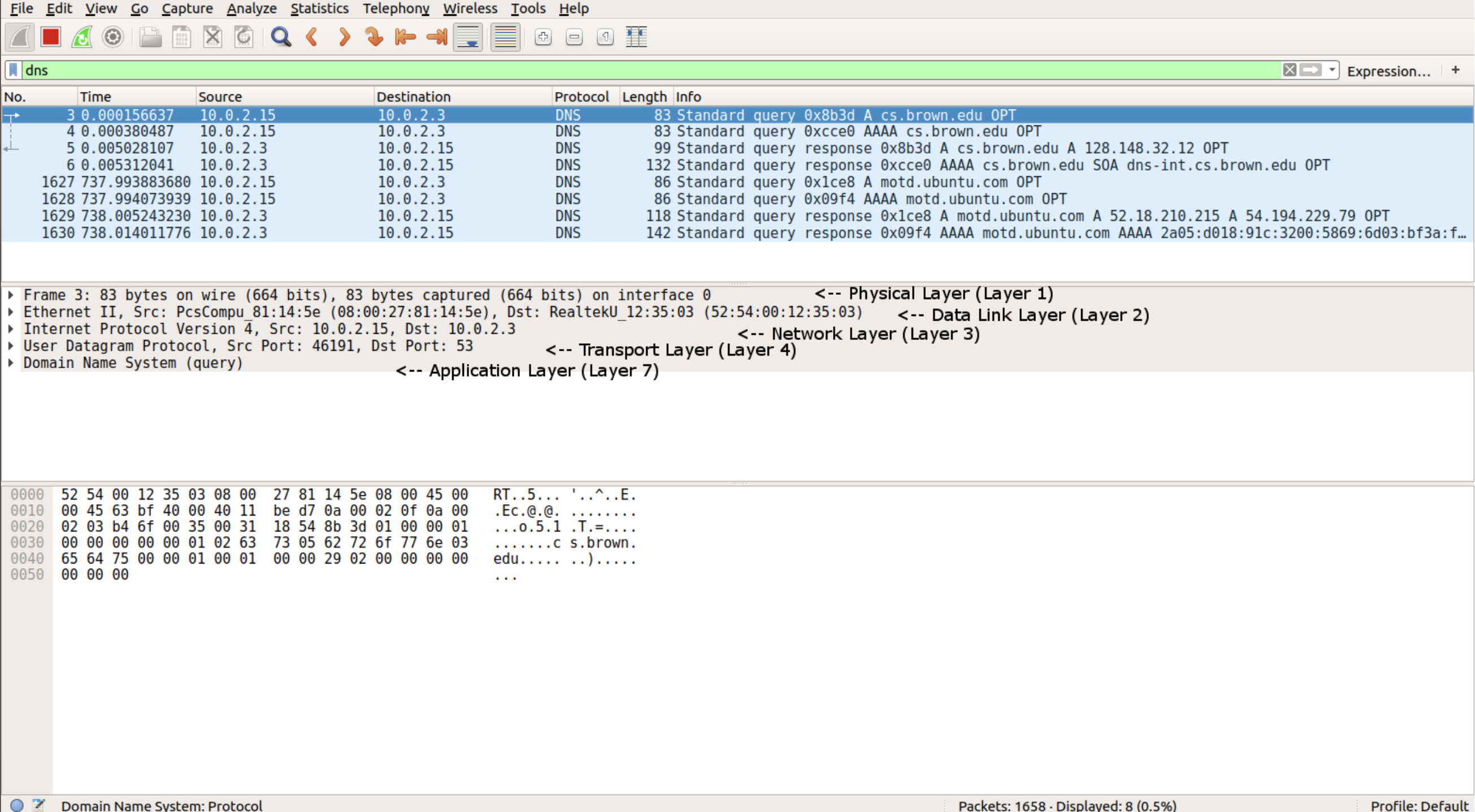 Wireshark TCP packet capture summary